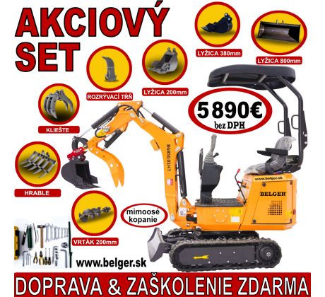 MINIBAGER BELGER BG-850.01 HT SET s pevnou svahovacou lyžicou