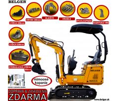 MINIBAGER BELGER BG-850.01 B&S - SET s hydraulickou svahovacou lyžicou