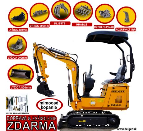 MINIBAGER BELGER BG-850.01 SET s pevnou svahovacou lyžicou
