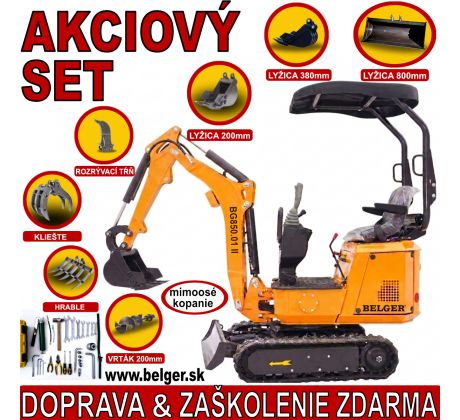 MINIBAGER BELGER BG-850.01 II SET s pevnou svahovacou lyžicou