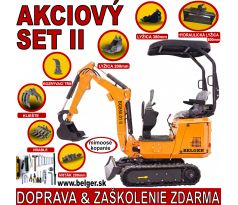 MINIBAGER BELGER BG-850.01 B&S - SET s hydraulickou svahovacou lyžicou